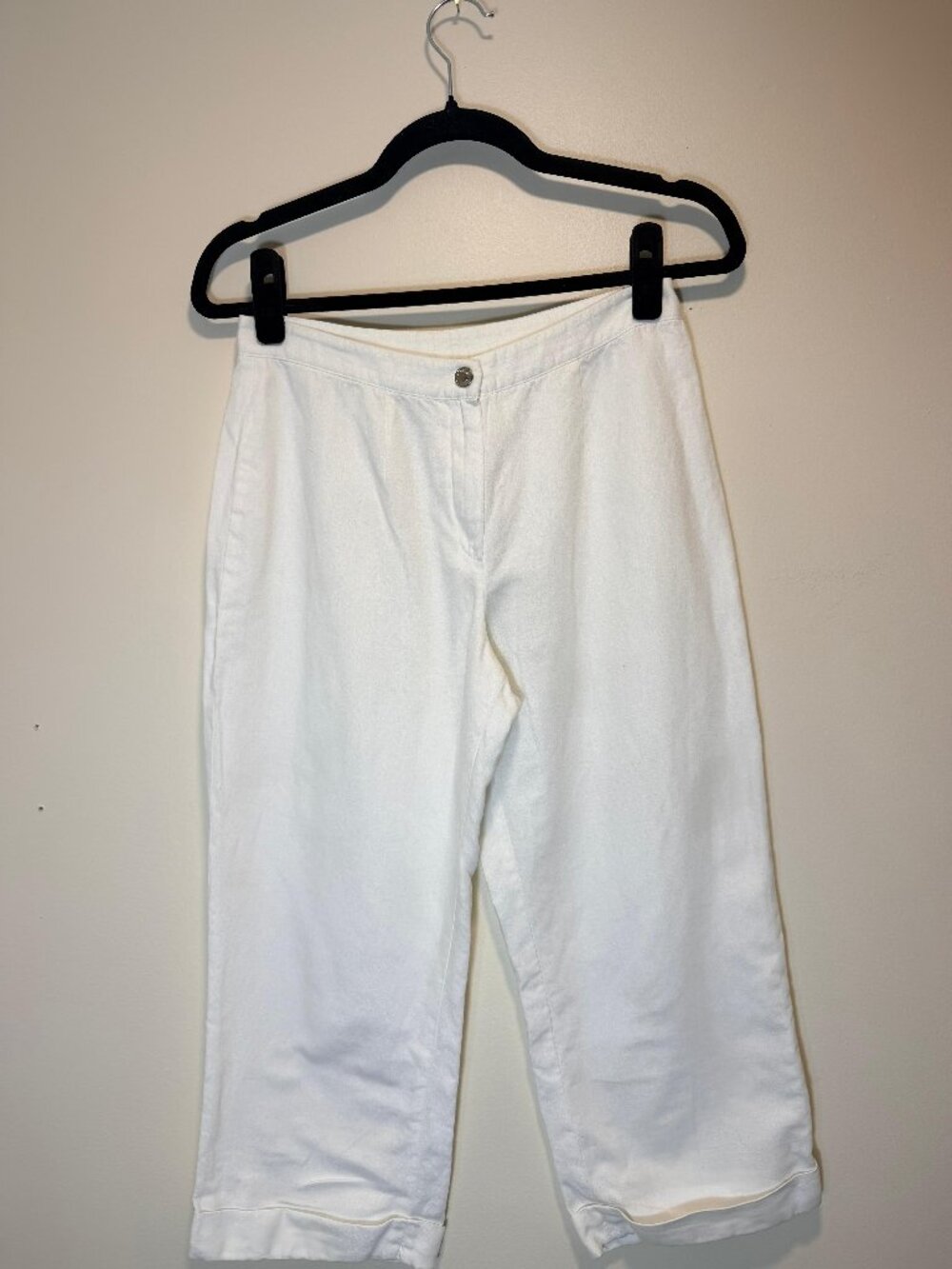 Burberry London White Wide Leg Linen Trousers Size 40